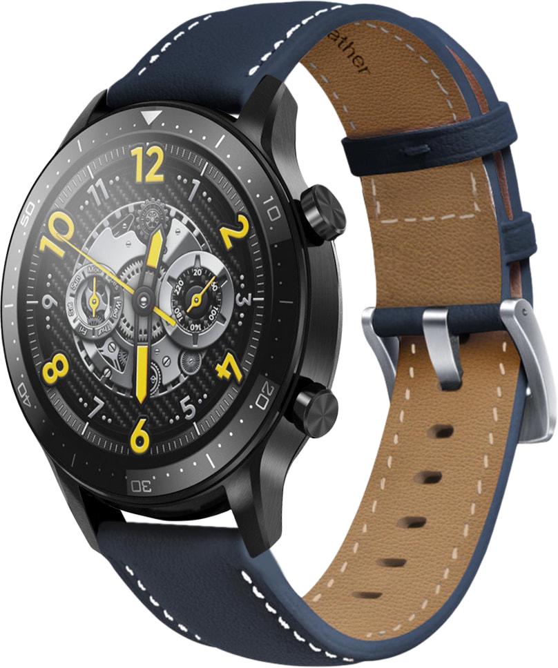 Ремешок кожаный Folsa для Realme Watch S Pro Dark Blue (31565-5D) - фото 1 Ремешок кожаный Folsa для Realme Watch S Pro Dark Blue (31565-5D) - фото 1