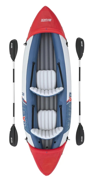 Каяк надувной Bestway Lite-Rapid X2 65077 2-х местный с двумя веслами и насосом 321x88x42 см до 160 кг (35655079) Каяк надувной Bestway Lite-Rapid X2 65077 2-х местный с двумя веслами и насосом 321x88x42 см до 160 кг (35655079)