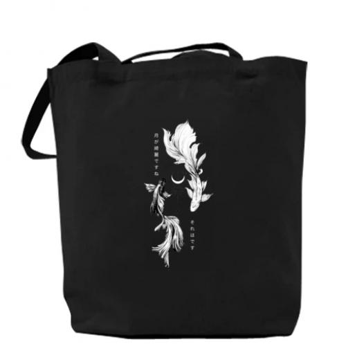 Шоппер Jujutsu Kaisen Goju and Geto fish 37x41 см Черный (15180401-2-190497)