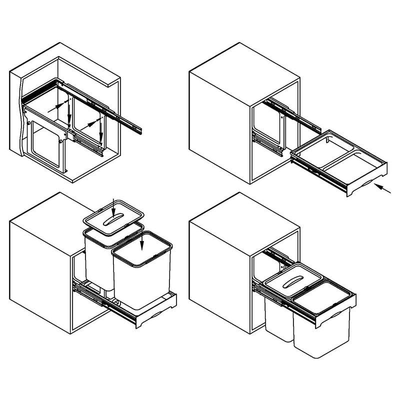 Урна висувна Muller Widder 2х16 л Сірий - фото 5