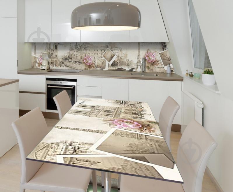 Наклейка 3Д виниловая на стол Zatarga «Парижская сепия» 650х1200 мм для домов, квартир, столов, кофейн, кафе