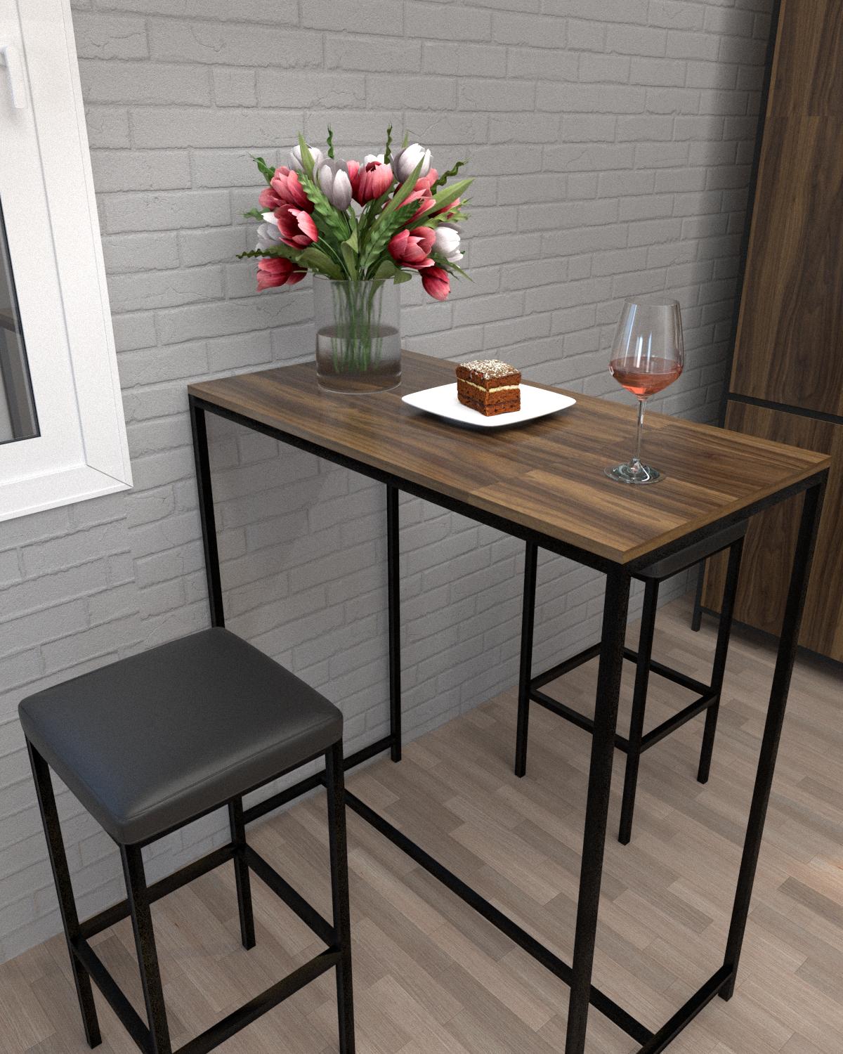 Комплект барный EcoLoft Лаверо DSP-1323-11 в стиле лофт Орех Модена (31269505)