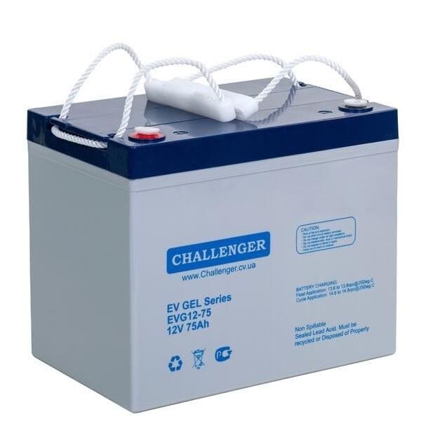 Акумулятор мультигелевий тяговий Challenger EVG12-75 12В 75 Аг для штабелерів (00-00013005)