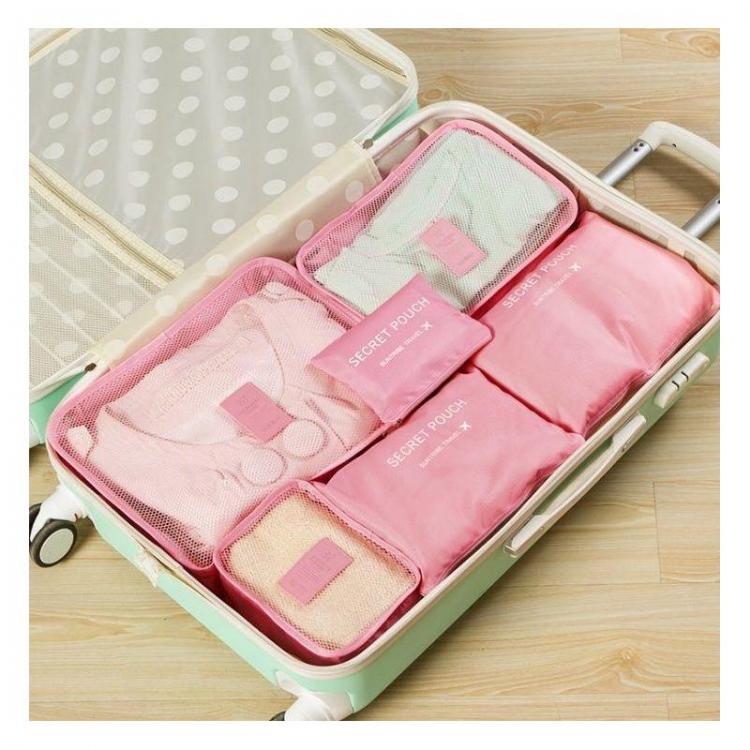 Набор органайзеров для вещей и белья 6в1 дорожный Pink (128228) - фото 2 Набор органайзеров для вещей и белья 6в1 дорожный Pink (128228) - фото 2