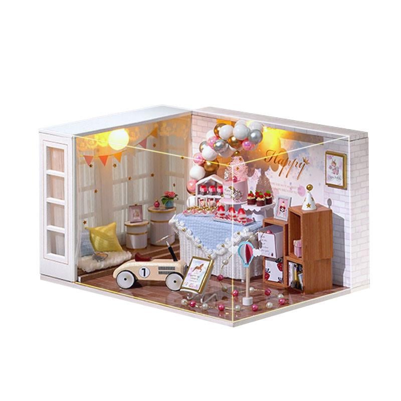 Ляльковий будинок DIY Cute Room QT-010-B Happy Birthday дитячий дерев'яний конструктор (29-49-7768-28609)