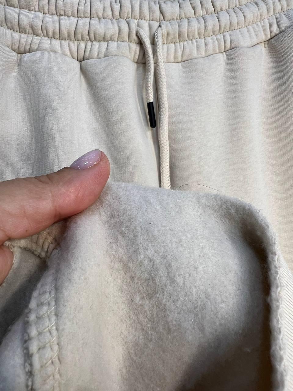 Костюм женский QUZEN 388-488 свитшот брюки палаццо широкие на флисе S Светло-бежевый (2877) - фото 6