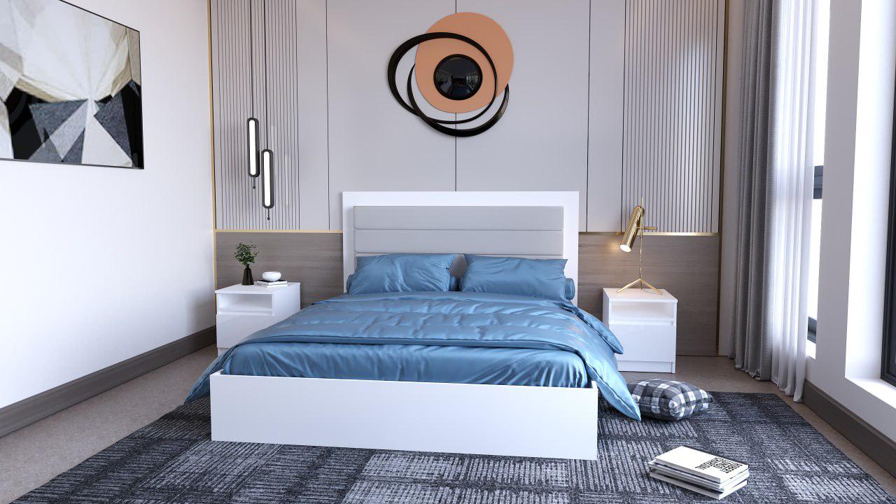 Кровать двухспальная ViANT ТЛ-14 с дсп вкладом 160x200 см Белый