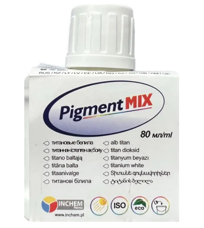 Пигмент краситель Inchem Pigment MIX Титановые белила 80 мл Белый (X-748)
