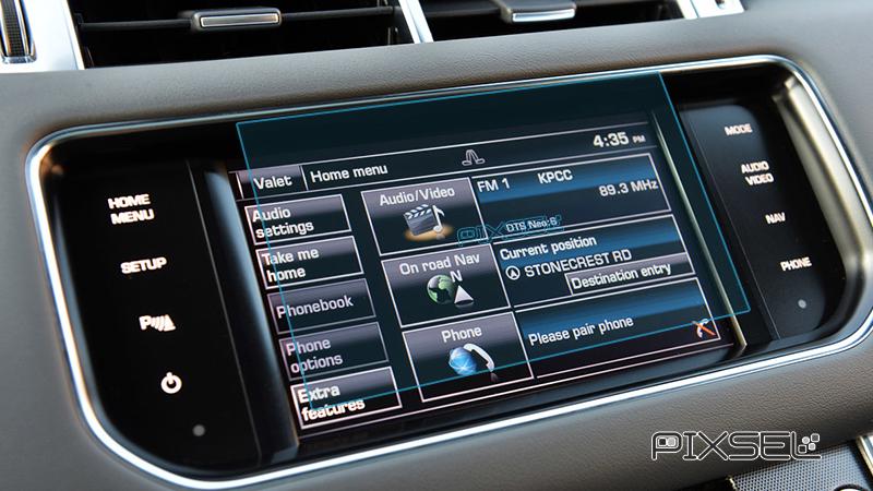 Защитное стекло Pixsel гибридное матовое на монитор Land Rover RANGE ROVER SPORT-7,6" 2014-2017