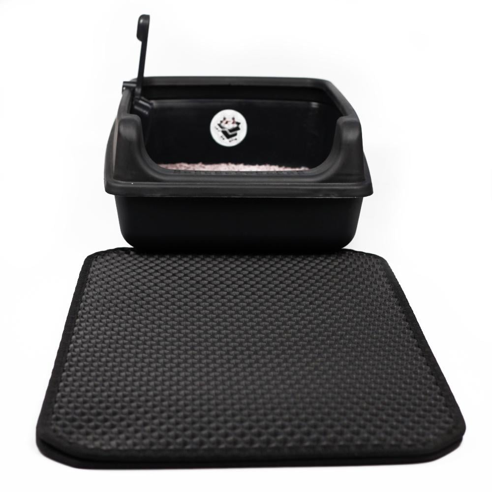 Коврик двухслойный Cat in Box для кошачьего лотка EVA на липучках 60x40 см Черный - фото 3 Коврик двухслойный Cat in Box для кошачьего лотка EVA на липучках 60x40 см Черный - фото 3