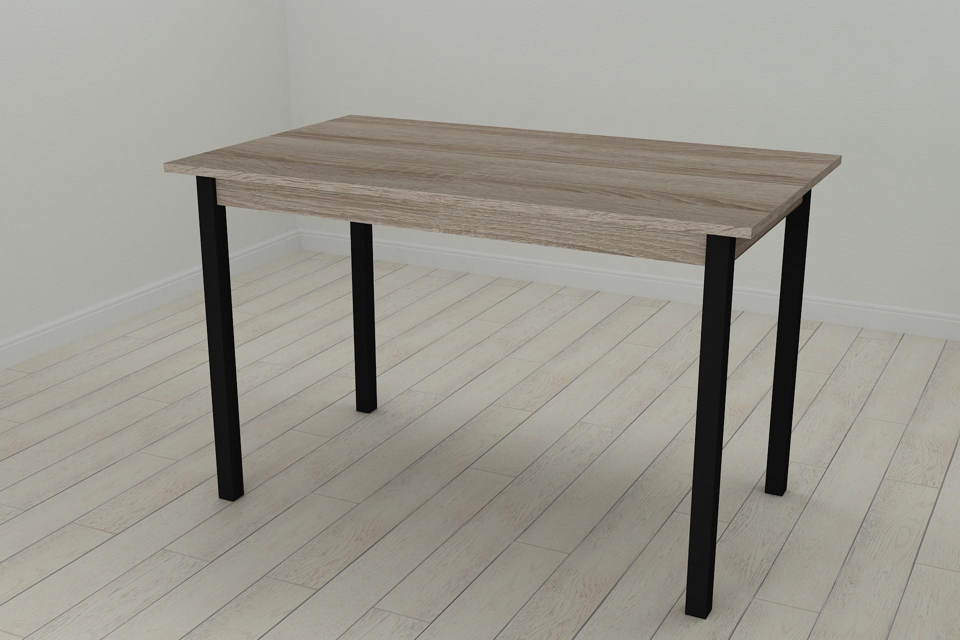 Обеденный стол Ferrum-decor Марио ДСП 16 мм 75x120x80 см Черный/Сонома Трюфель (FRD-106337)