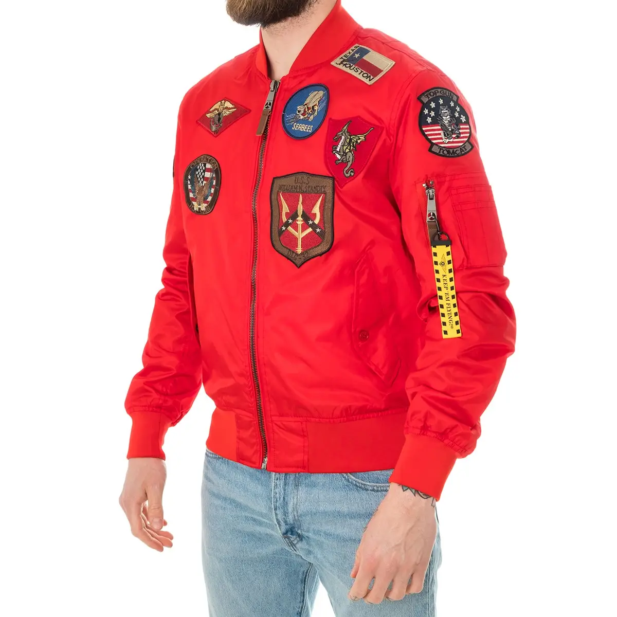 Вітрівка Top Gun MA-1 Lightweight Nylon Bomber With Patches 3XL Red (TGJ1540P-SR3XL) - фото 6