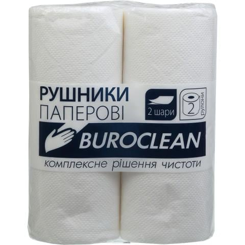 Рушники целюлозні BuroClean 2 рулони Білий (10100400) - фото 1