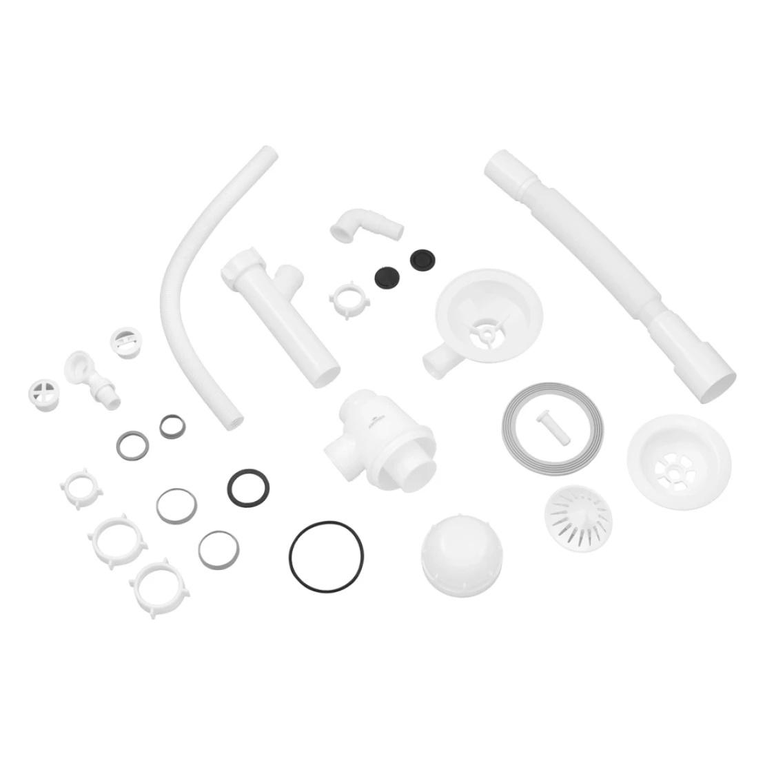 Сифон для кухонной мойки Kroner KRP KS02R-1WHI 3 1/2" х 40/50 мм с отводом для стиральной машины (CV034318) - фото 3 Сифон для кухонной мойки Kroner KRP KS02R-1WHI 3 1/2" х 40/50 мм с отводом для стиральной машины (CV034318) - фото 3