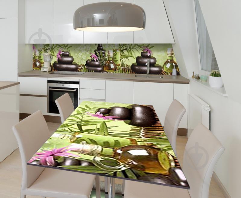 Наклейка виниловая на стол Zatarga  "Глянцевые Камни Бамбук" 650х1200 мм