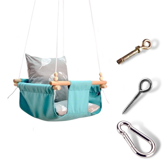 Детская качеля Infancy Белые перья Мятный (9908475) Детская качеля Infancy Белые перья Мятный (9908475)