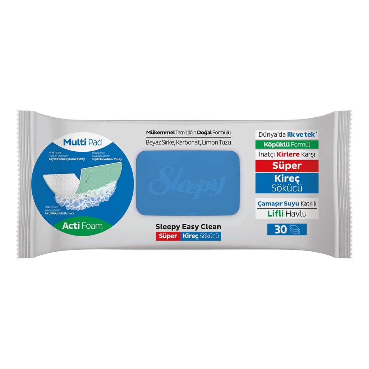Влажные салфетки для уборки ванной Sleepy Easy Clean Limescale Remover против известкового налета 30 шт. (000006505)
