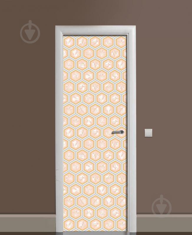 Наклейка на дверь Zatarga «Мраморные соты» 650х2000 мм виниловая 3Д наклейка декор самоклеящаяся