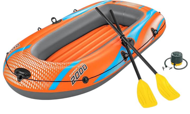 Човен надувний двомісний Bestway Kondor Elite 2000 з веслами та насосом до 120 кг (61141) - фото 8 Човен надувний двомісний Bestway Kondor Elite 2000 з веслами та насосом до 120 кг (61141) - фото 8