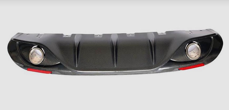 Диффузор заднего бампера DDCarbon с насадками V2 для Base DDCarbon для Alfa Romeo Giulia 2016-2022 гг. натуральный карбон (132675)