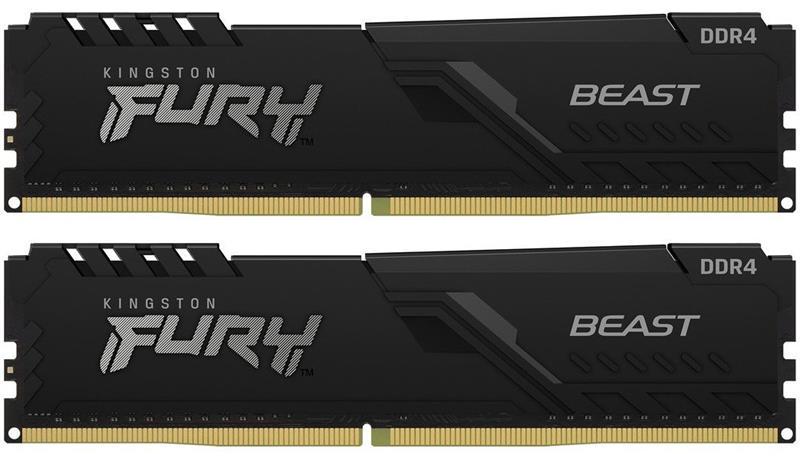 Оперативная память Kingston Fury Beast DDR4 2x8GB/3600 Black (KF436C17BBK2/16)