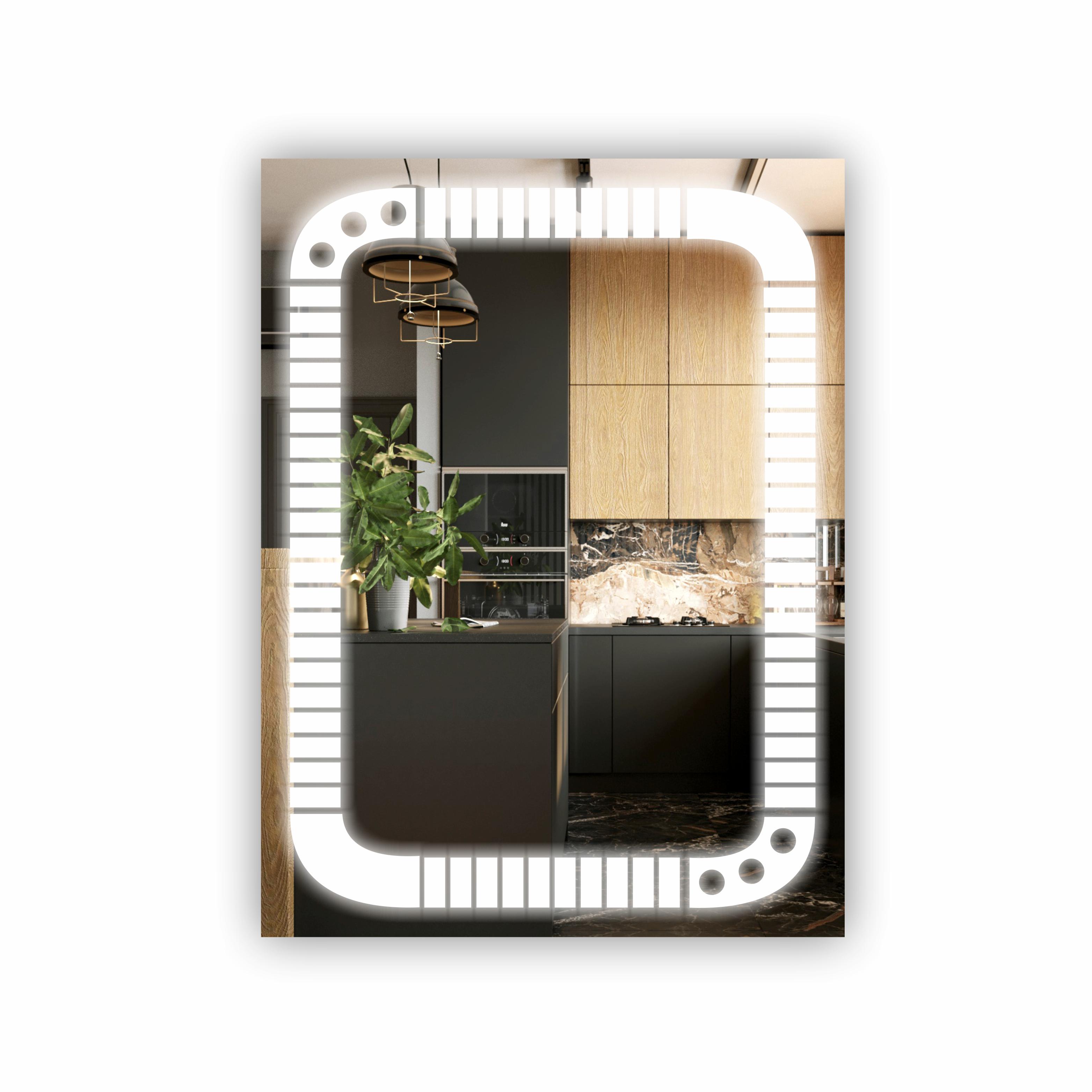 Зеркало с LED подсветкой 600х800 мм (R-022)