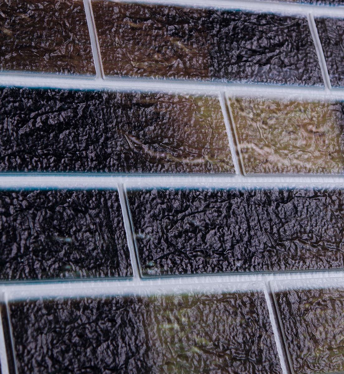 Панель самоклеящаяся 3D Loft звукоизоляционная 700x770x5 мм кирпич Зеленый микс