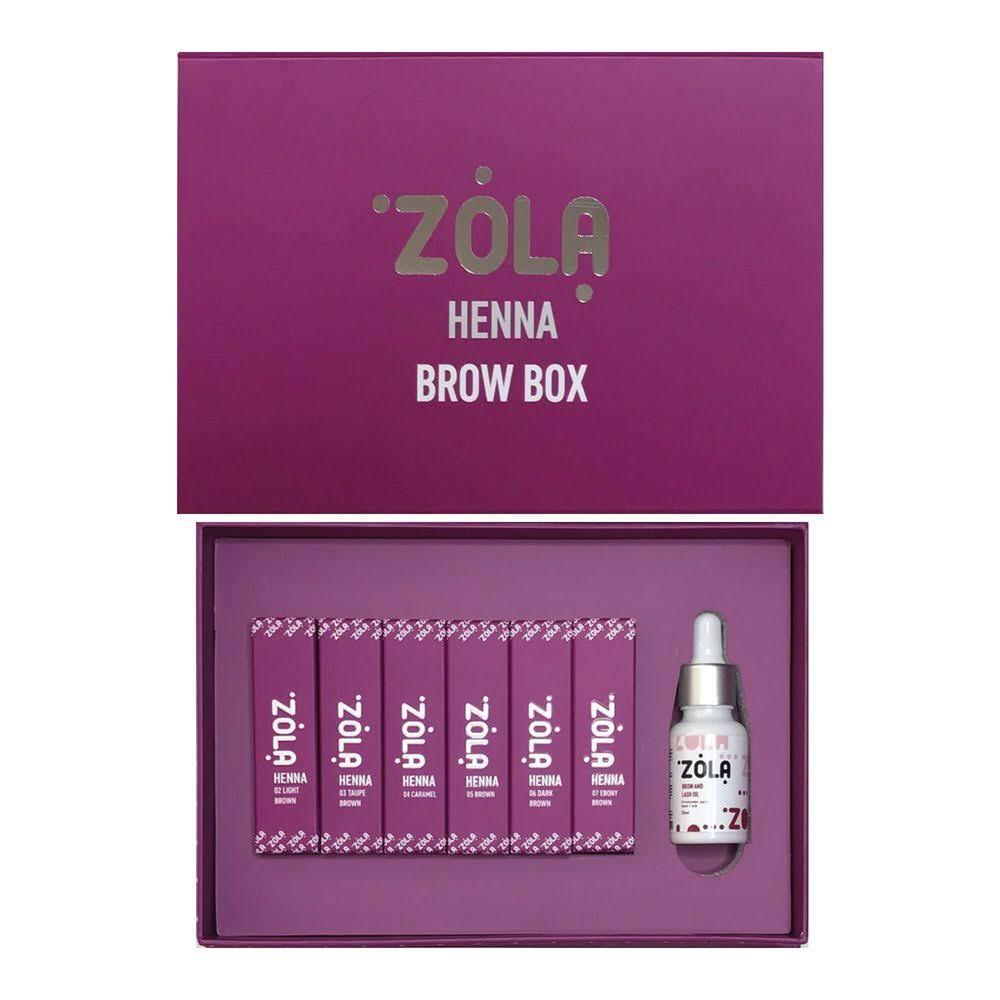 Набор хны для бровей Zola Henna Brow Box Mini 10 г х 6 шт. и масло для бровей