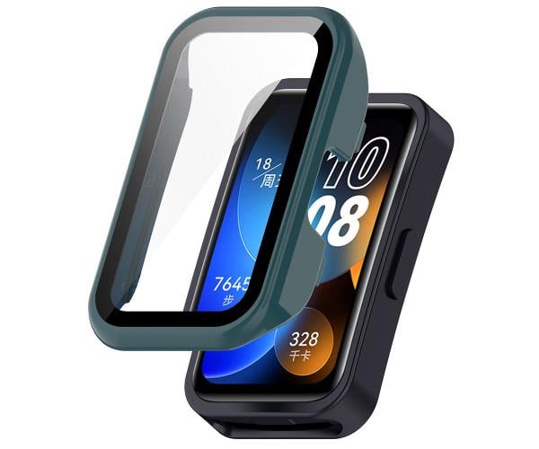 Чехол с защитным стеклом Protective Cover with Glass для Huawei Band 8/Band 9 Зеленый Чехол с защитным стеклом Protective Cover with Glass для Huawei Band 8/Band 9 Зеленый