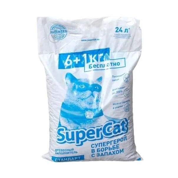 Наповнювач для котячого туалету SuperCat СТАНДАРТ Дерев'яний поглинаючий 7 кг 12 л (4820152564382)