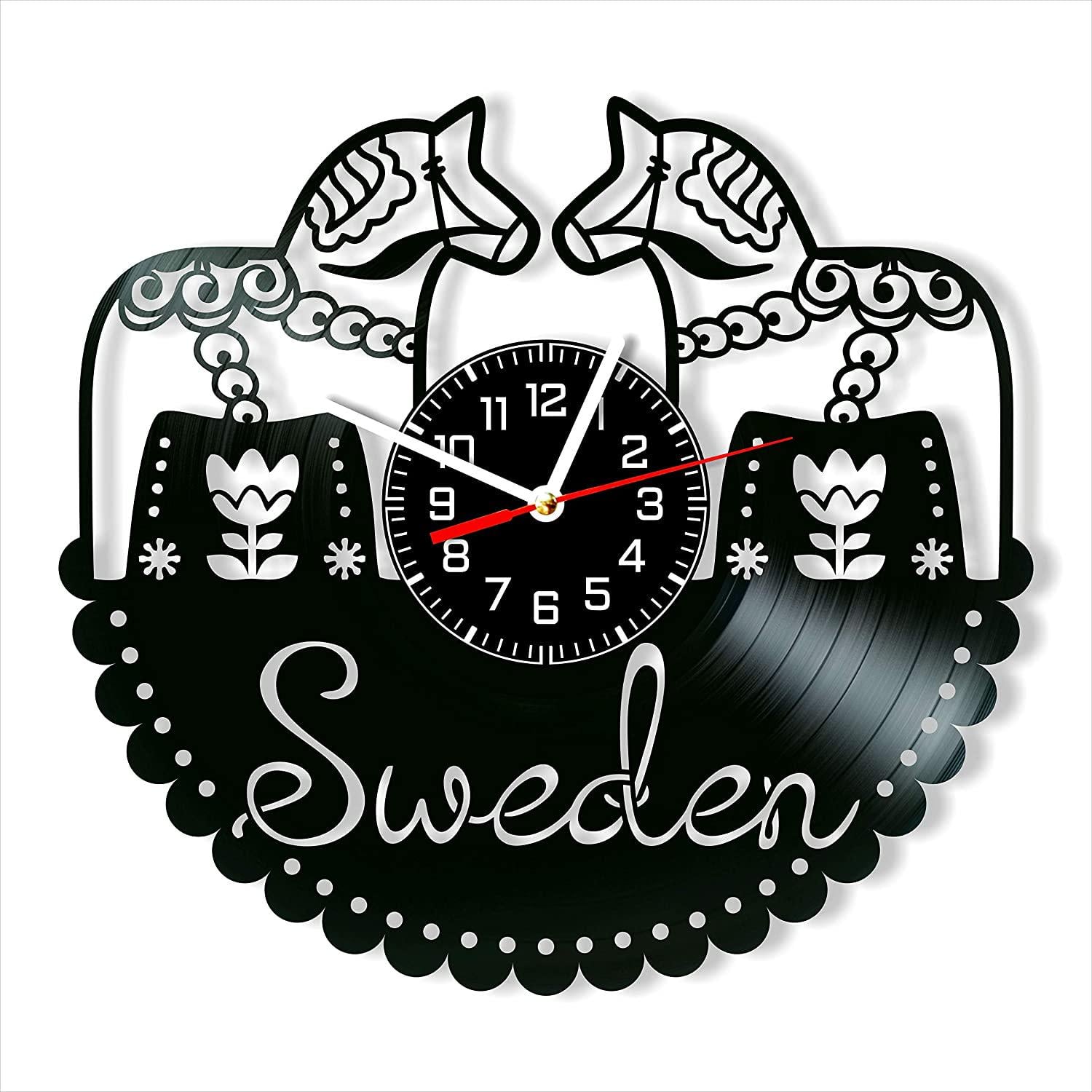Часы настенные Швеция 2009 из виниловой пластинки