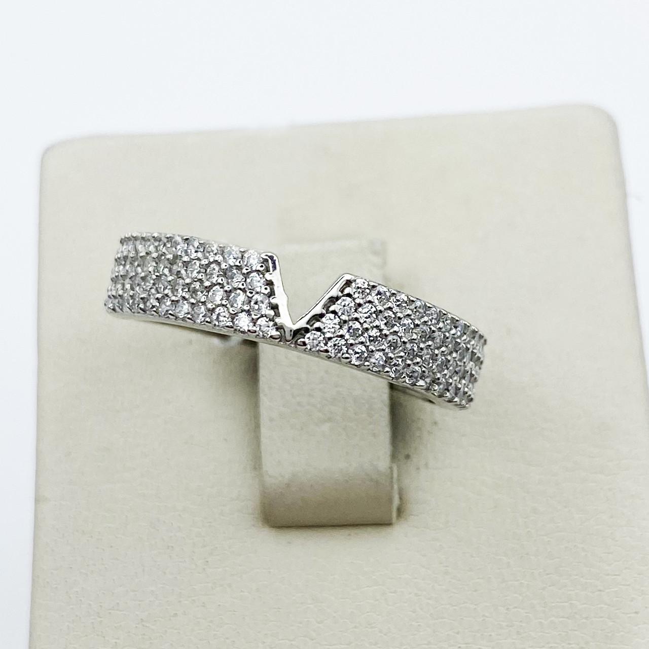 Каблучка срібна Доріжка з кубічним цирконієм р. 17,5 2,72 г (1907160421)