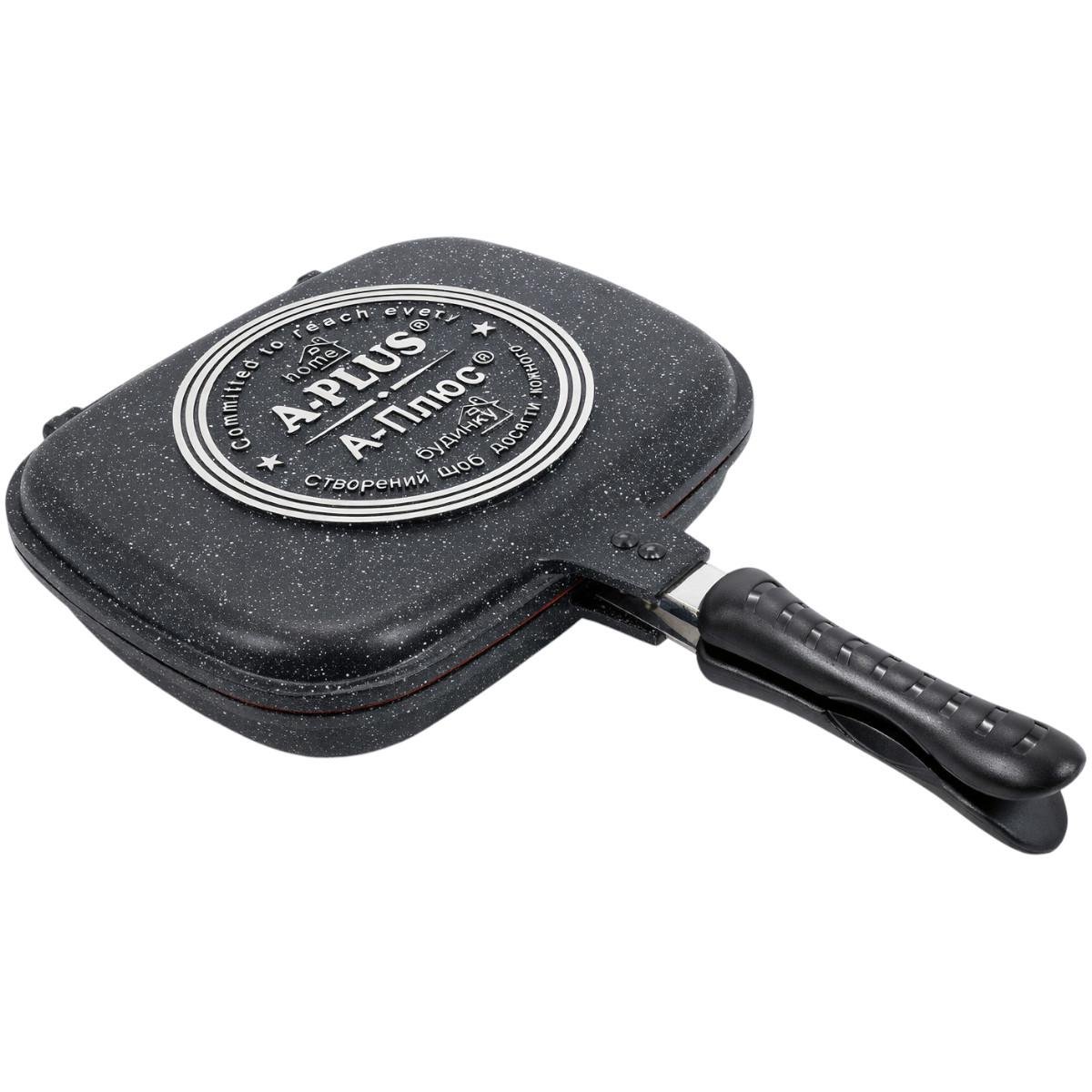 Сковорода двухсторонняя A-PLUS с мраморным покрытием для гриля и жарки 30 см (1500)