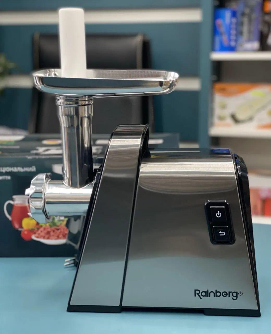 Мясорубка Rainberg RB 2271 1 кг/мин 3000 Вт с насадками для колбасы и функцией реверса