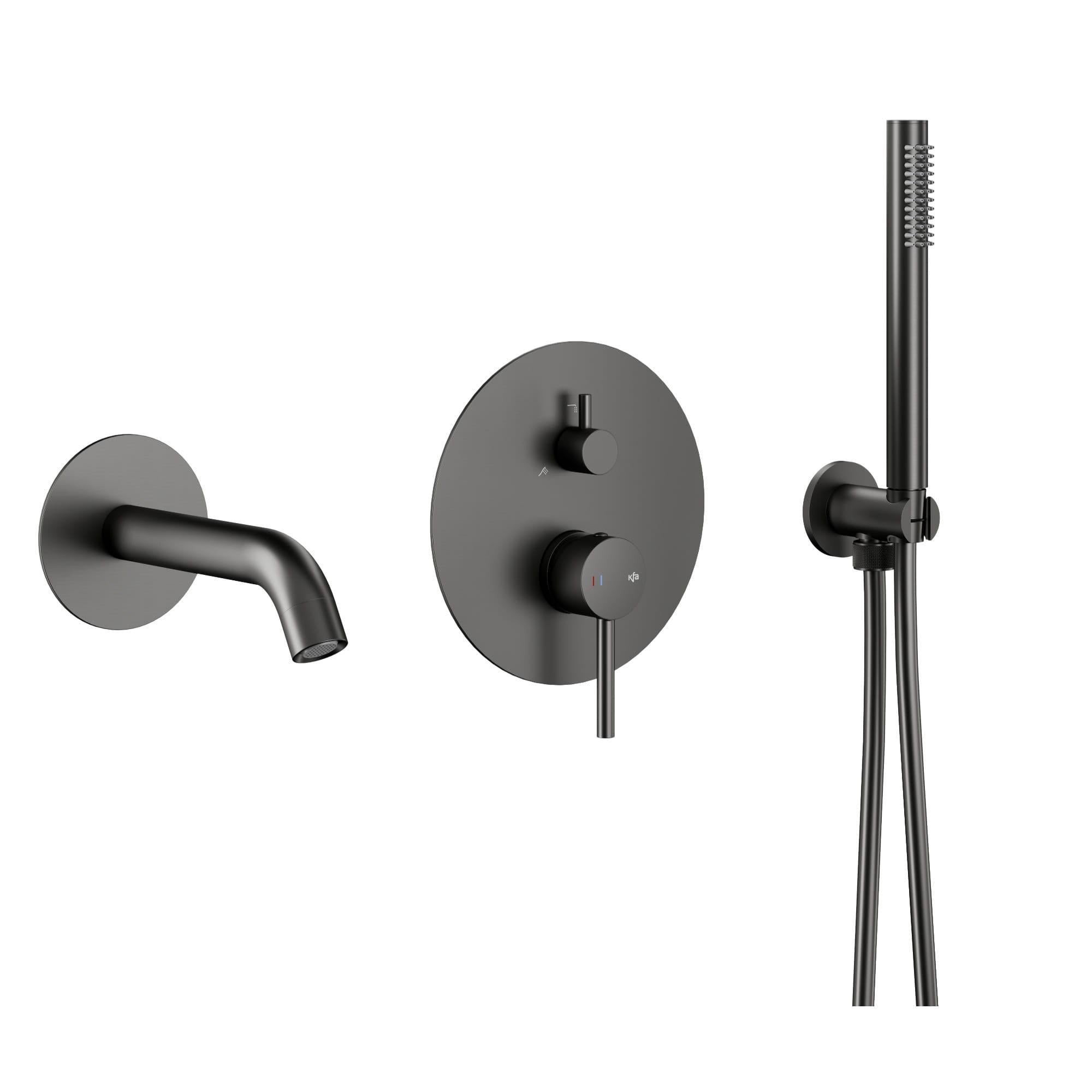 Смеситель для ванны KFA Armatura Moza Premium однорычажный с ручной лейкой Серый (5039-401-61)