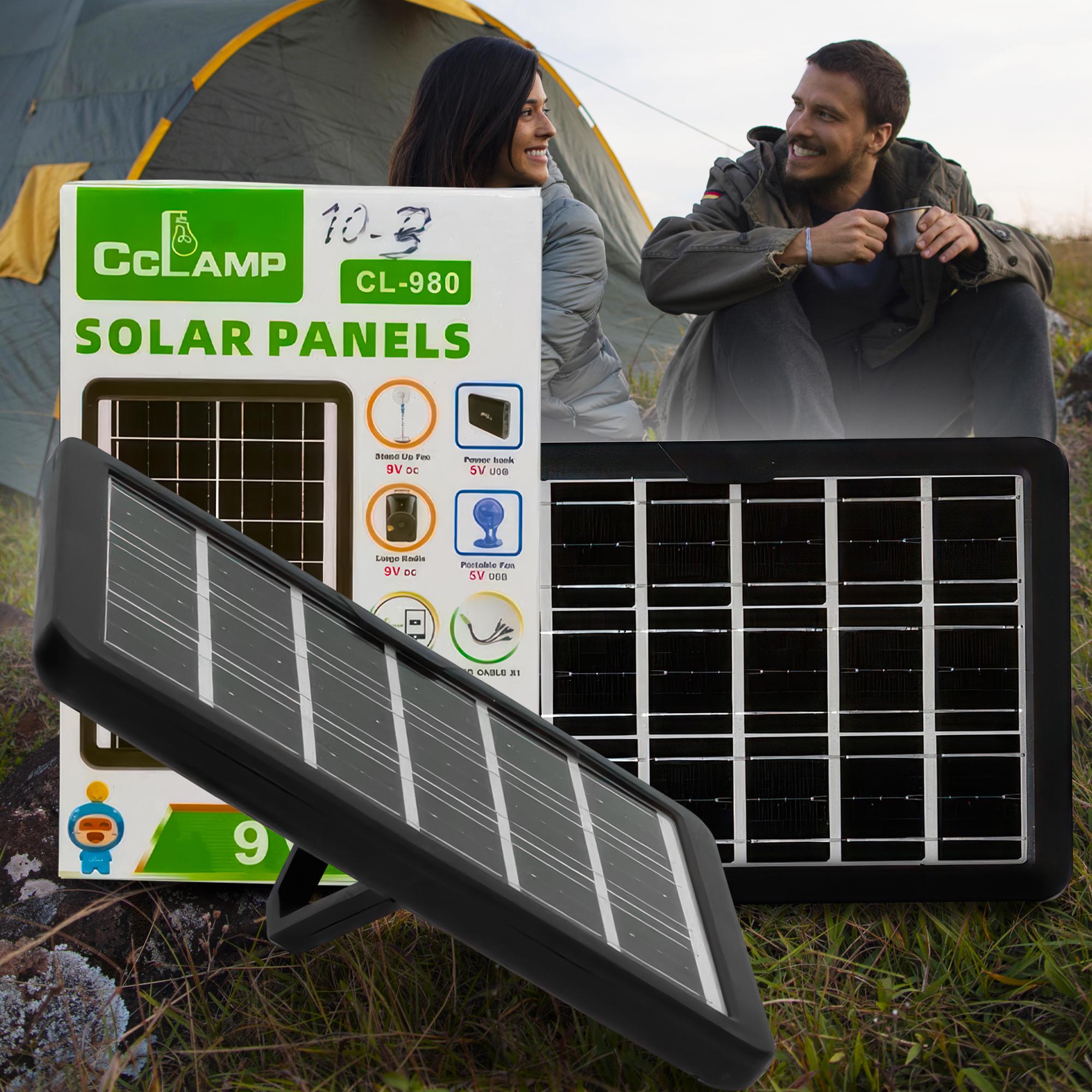 Сонячна панель портативна для зарядки Solar Panel CcLamp CL-980WP 8W 6V IP65 (2627) - фото 2