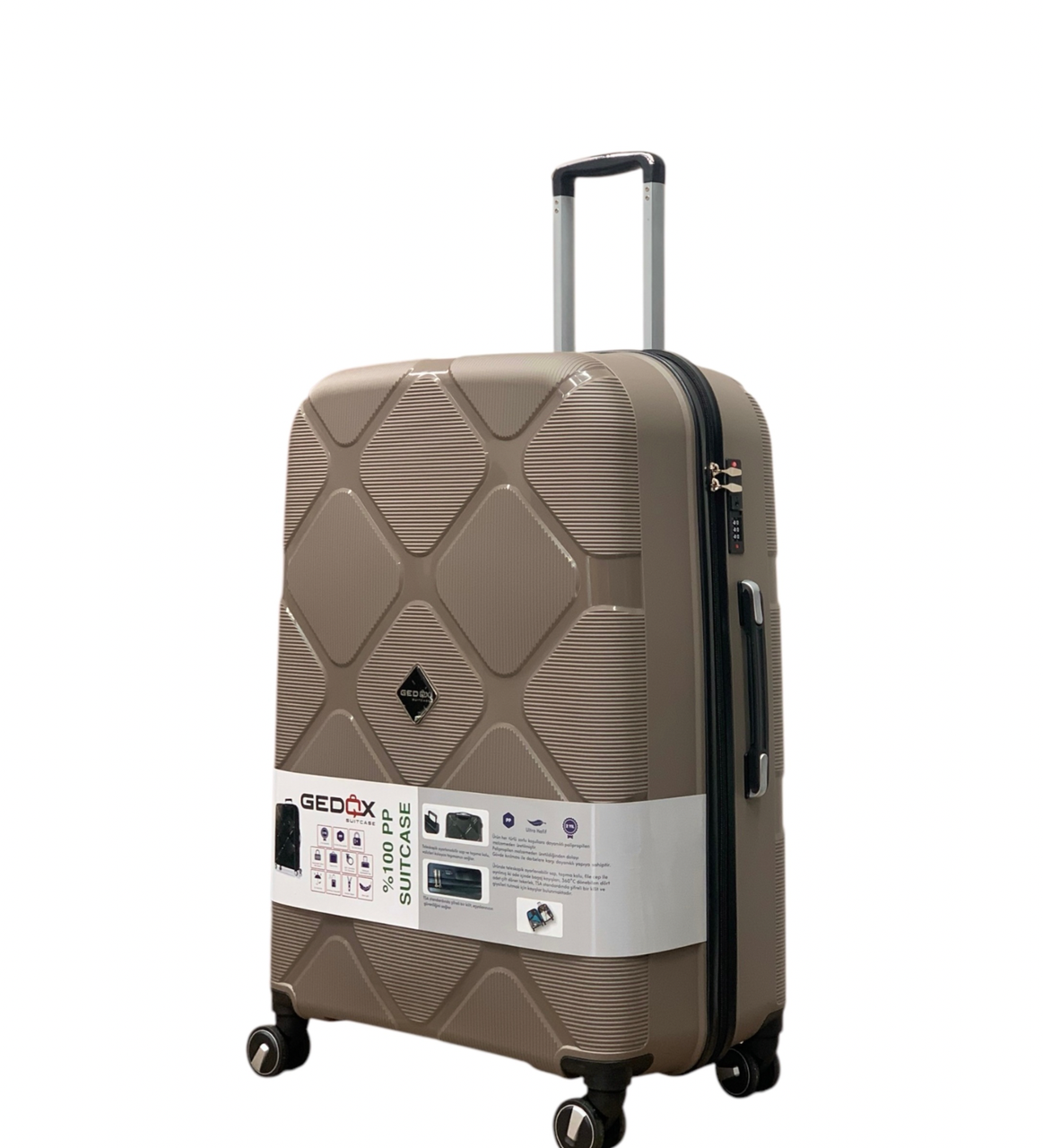 Чемодан Gedox PP004-М полипропилен на 4-х двойных колесах средний М 70 л Чемодан Gedox PP004-М полипропилен на 4-х двойных колесах средний М 70 л