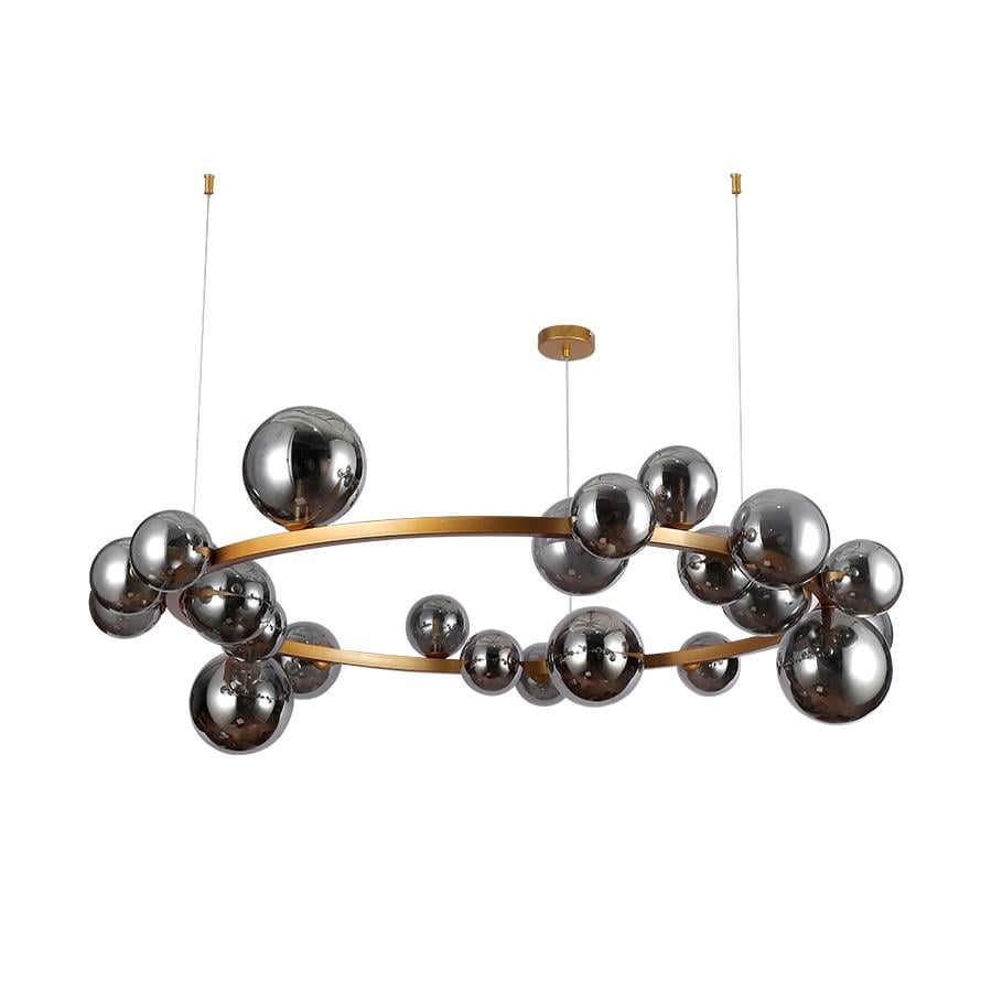 Люстра молекула підвісна кільце Levistella 918LP267-24 XGD/BK плафони чорні Золотий