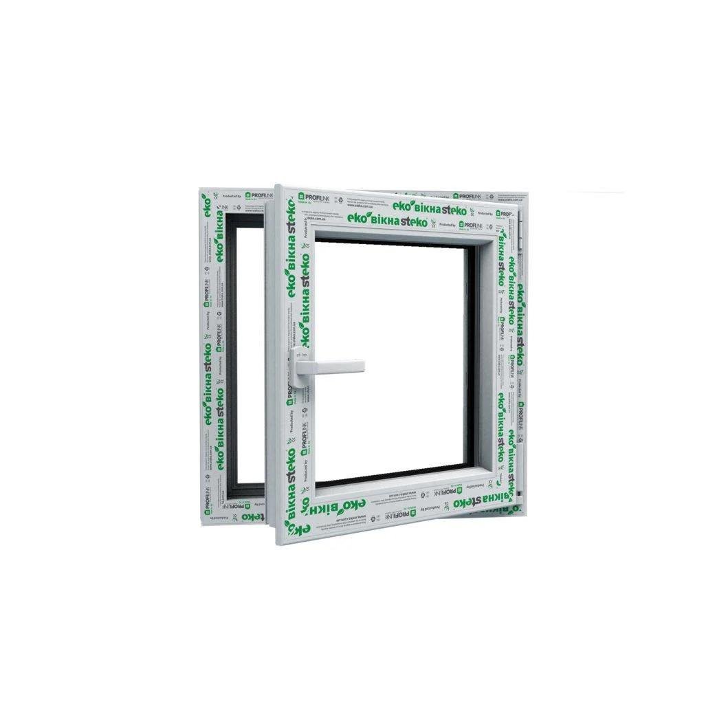 Вікно металопластикове однокамерне Steko 4S 58 поворотно-відкидне з фурнітурою AXOR 500x500 мм Білий (2454545)