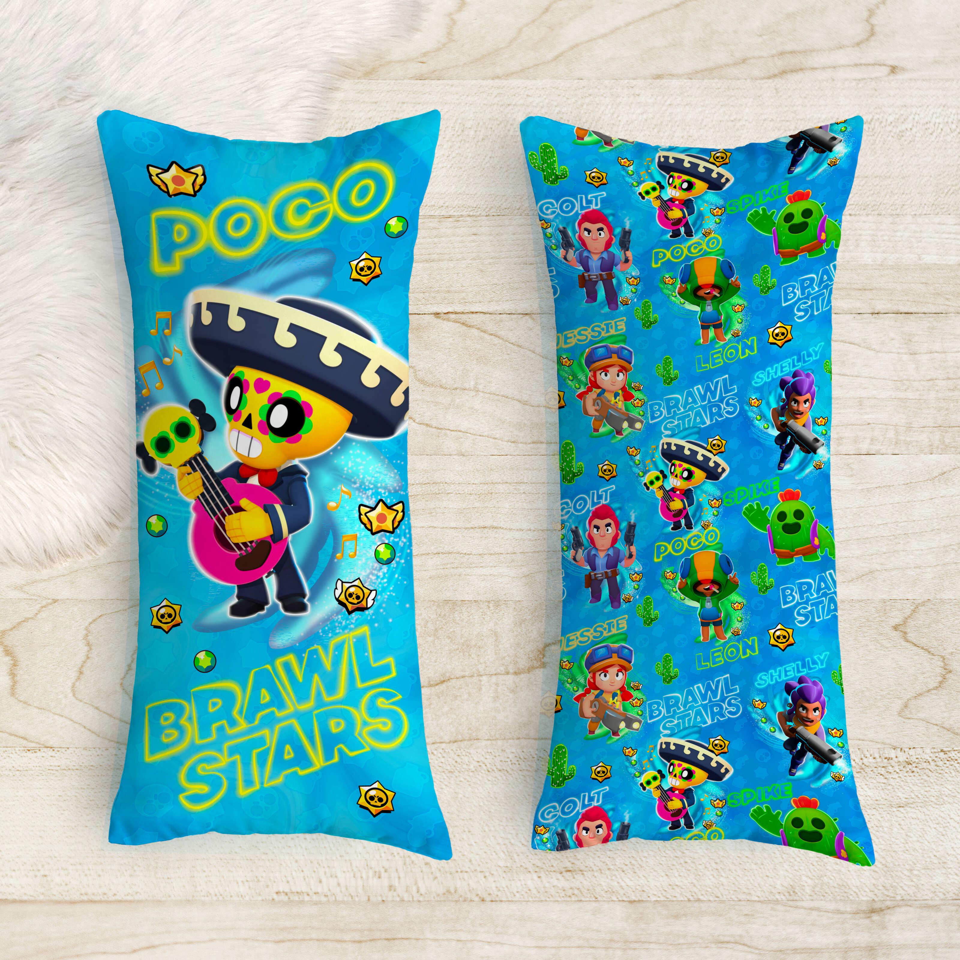 Подушка-обіймашка дакімакура дитяча Бравл Стар Поко 40х100 см