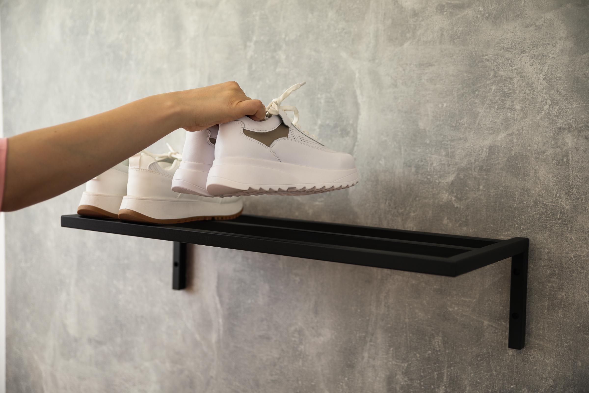 Полка для обуви Sharm одноэтажная из металла в стиле лофт 80х30х17 см (ML-17.4) - фото 4 Полка для обуви Sharm одноэтажная из металла в стиле лофт 80х30х17 см (ML-17.4) - фото 4