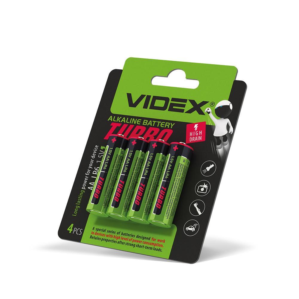Батарейка щелочная Videx LR6/AA Turbo 4 шт. (29924626)
