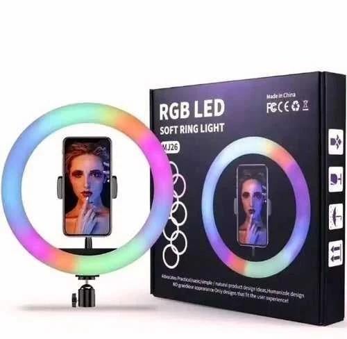 Лампа кольцевая MJ26 RGB LED RING без штатива 26 см Разноцветный (MJ26 RGB) - фото 4
