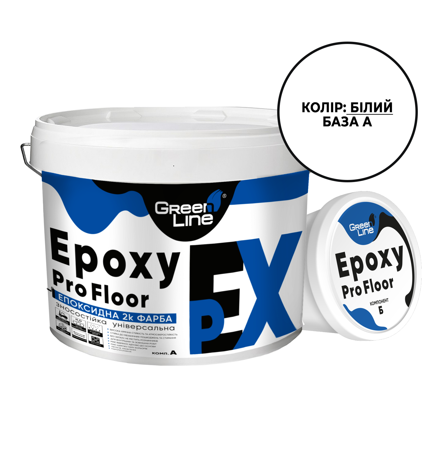 Краска эпоксидная двухкомпонентная EpoxyProFloor 2 кг Белый (PPUA62771)