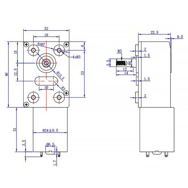 Мотор-редуктор черв'ячний JGY-370 12 В 20 об/хв (7000002759) - фото 4