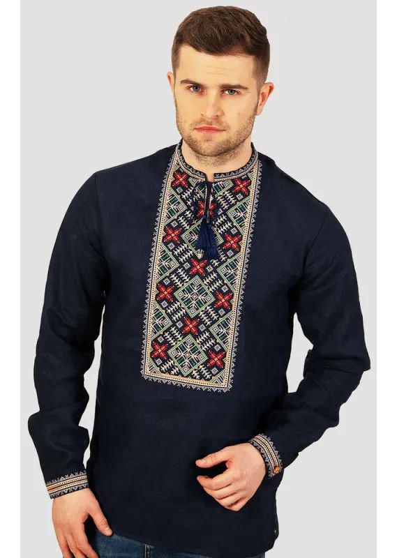 Вышиванка мужская р. 56 Темно-синий (509) - фото 2 Вышиванка мужская р. 56 Темно-синий (509) - фото 2