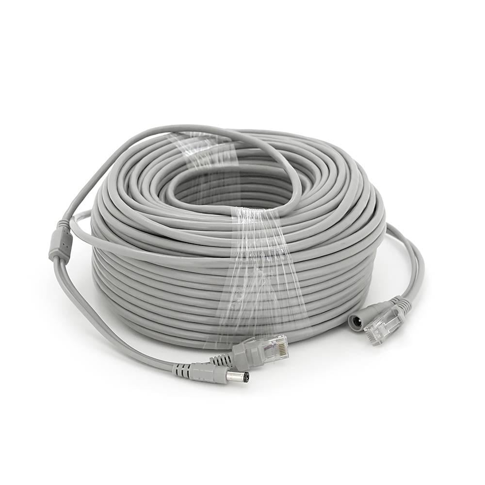 Патчкорд комбінований по кручений парі RJ-45 + DC 50m Сірий Q20