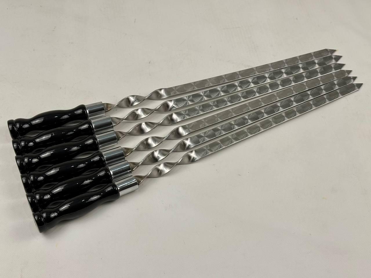 Набор шампуров для люля-кебаба из нержавеющей стали 6 шт. Черный (21-10-SH-3137)