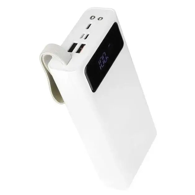 Повербанк K-320 30000 mAh з функцією швидкого заряджання та світлодіодним ліхтариком 16,5х8х3 см Білий (124-14-15394)