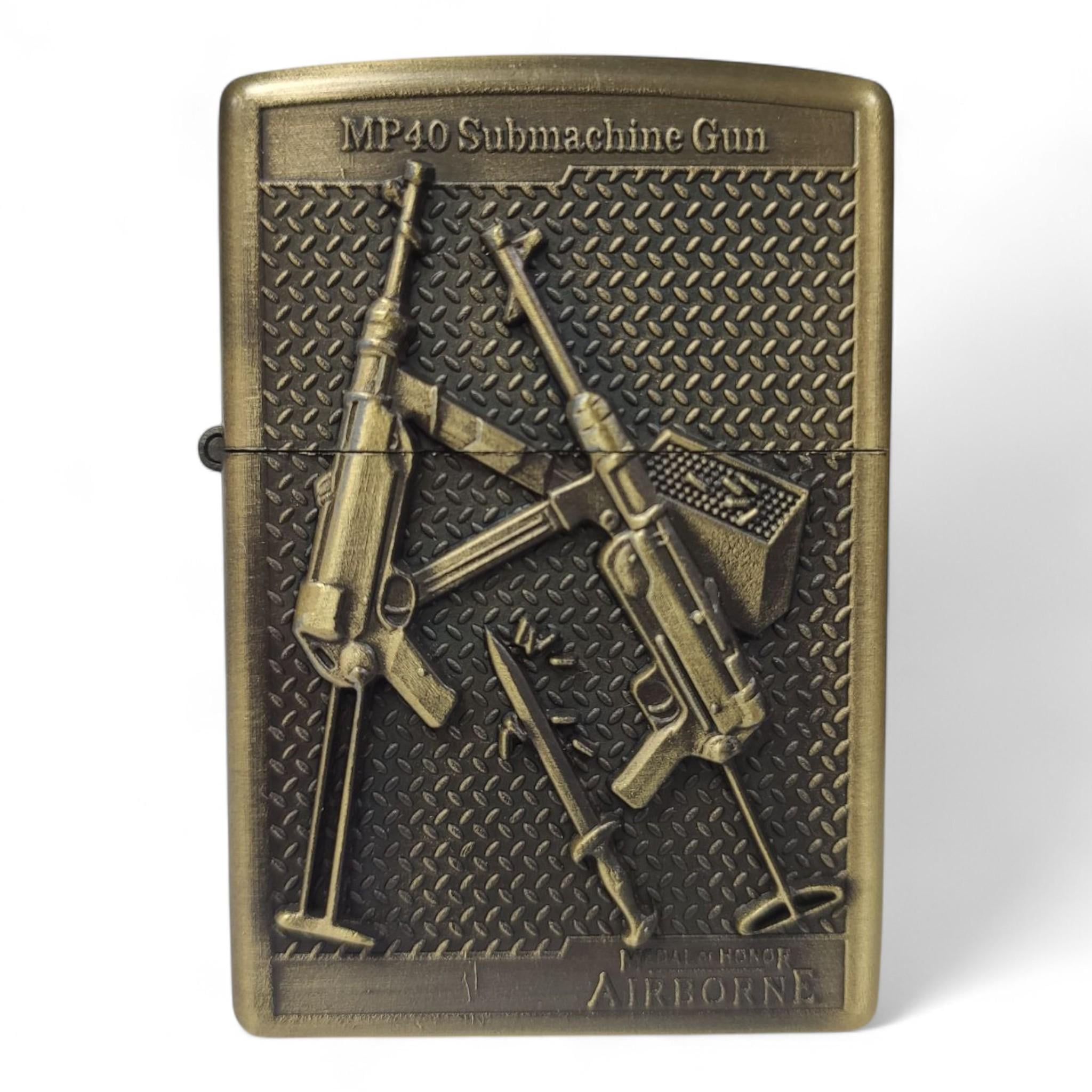Зажигалка бензиновая Airborne MP40 HL-6209 Brass в подарочной упаковке (26201805)